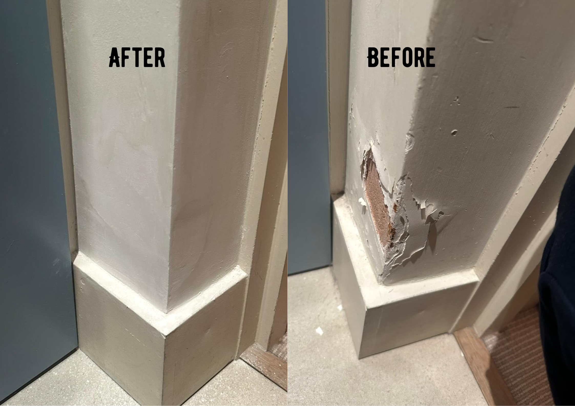 Before - wall pealing fixture